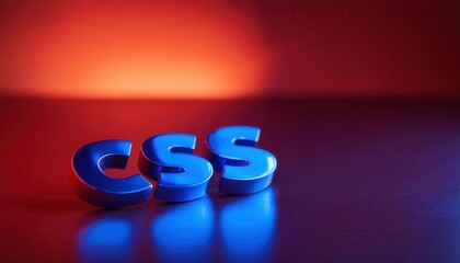 Stylized Blue CSS Letters on a Gradient Background
