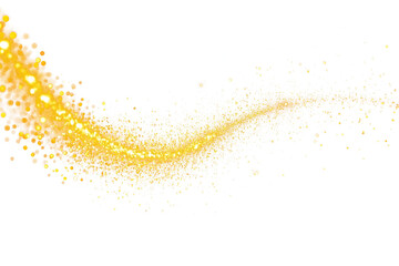 Wall Mural - Gold glitter wave stardust trail shimmering path of golden Light png clipart transparent