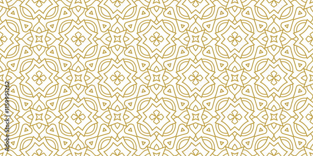 Golden luxury seamless vector pattern. Arabic Islamic Gold ramadan ...