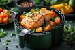 © fashiha - air fryer with salmon fish
