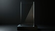© Sakai - Modern Glass Gallery Podium with Black Background and Narrow Build