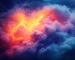 Wall Mural - Colorful Clouds created with Generative AI Technology, ai, generative