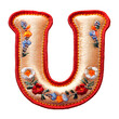 © ochikosan - アルファベットの「U」の文字の刺繍（Embroidered alphabet letter 'U'）