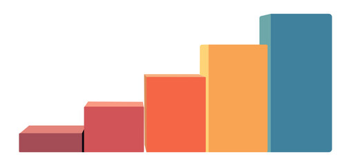 5 steps bar graph vector design on isolated background 