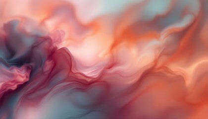 Aufkleber - Warm-hued abstract ink texture background. Pastel-hued abstract art featuring a trendy tie-dye design with ink blurs and sensual brushstrokes on a colorful backdrop retro acrylic painting