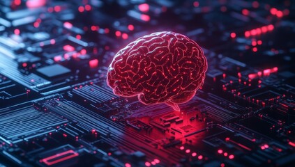 Aufkleber - AI brain on circuit board. (2)