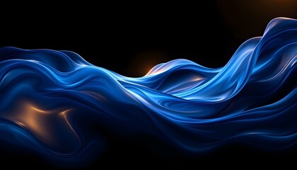 Leinwandbilder - Abstract 3d blue fluid twisted wavy glass morphism. Design visual elements for background, wallpaper, banner, cover, poster or header. Blue fluid twisted wavy glass morphism. Abstract modern wavy