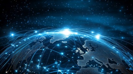 Edge computing networking internet technology concept on screen interface.