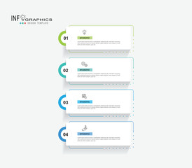 Fototapete - Vector Infographic label design template with icons and 4 options or steps.