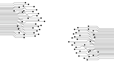 High tech technology geometric and connection system background with digital data abstract. Circuit board wires and some copy space