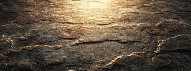 Poster - Dark brown stone texture with light shining from above.