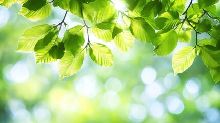 Poster - Lush green leaves backlit by sunlight, creating a bokeh effect in the background.