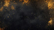 © otter2 - An abstract texture piece, striking hues of golden yellow fading into midnight black with splattered specks of white resembling stars, bold contrasts