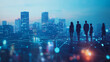 © Teeraphon - abstract professional business team people innovation connection of line from nail node to node on Smart Innovation city with connection cyber security network reciprocity , networking concept