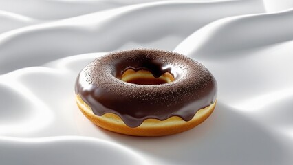 
Chocolate donut with white background