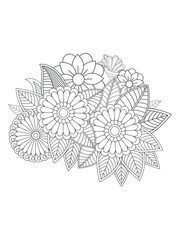 Flower coloring pages for adult