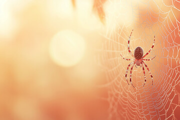 A spider is sitting on a web Generative Ai.