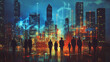 © Teeraphon - abstract professional business team people innovation connection of line from nail node to node on Smart Innovation city with connection cyber security network reciprocity , networking concept