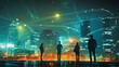 © Teeraphon - abstract professional business team people innovation connection of line from nail node to node on Smart Innovation city with connection cyber security network reciprocity , networking concept