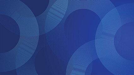 Gradient abstract blue background with circular line patterns