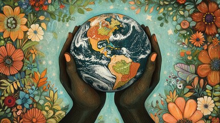 digital art with planet earth