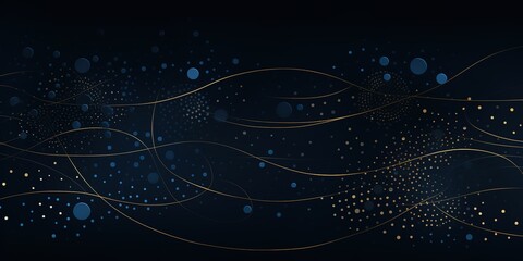 A blue background with many dots and lines , background.