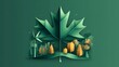 © Ilqara - Green energy concept with a leaf featuring an ecosystem graphic.