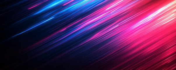 Wall Mural - Vibrant magenta and cyan streaks against a deep black backdrop