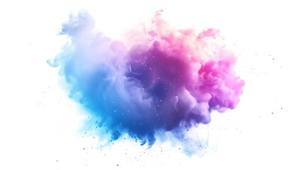 Wall Mural - A nebula in deep space with vivid colors, clouds of gas, and stars, shown on a white background