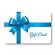 © dark knight - A white gift card with a blue ribbon and the words Gift Card in blue