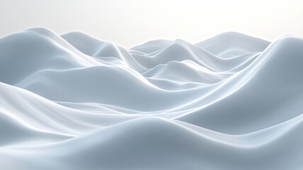 Serene White Undulating Hillscape Abstract Landscape