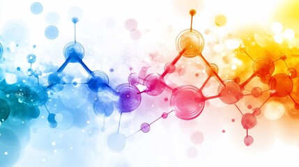 Wall Mural - Abstract colorful molecular structure background.