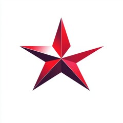 Wall Mural - 3d red star symbol. generative ai technology.