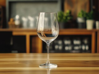 Wall Mural - Wine Glass on Wooden Table