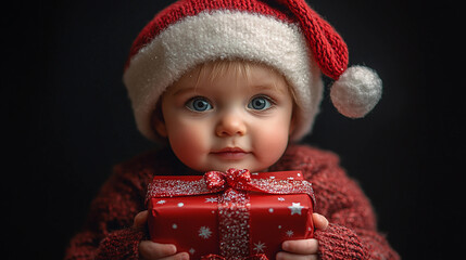 child with christmas gift