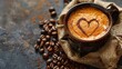 © ams - Coffee cup with a heart sign and coffee beans