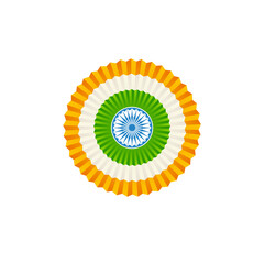 Wall Mural - India Text with Indian Flag Paper Flower on Png Background for Happy Republic Day and Independence Day.