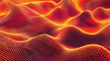 Wall Mural - abstract fiery orange and red wave pattern.