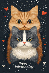 Naklejka na meble A cute illustration of two cats. 