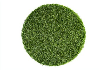 circular patch of vibrant green artificial turf isolated on white background. (2)