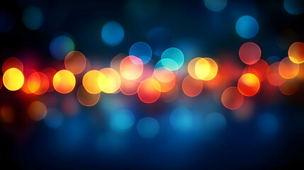 Abstract Background Shows Colorful Bokeh Lights Blurring Beautifully in the Dark