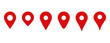 © Sadjad - Location map pin icons set. Modern map marker collection. Pinpoint. Location pin icon. Map pin place marker. Map marker pointer icon. GPS location symbol. transparent background