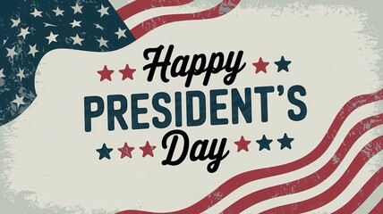 Wall Mural - Happy President's Day vintage poster design concept. Celebratory graphic for President's Day featuring patriotic colors and text.