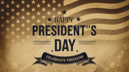 Wall Mural - Happy President's Day vintage poster design concept. Vintage design featuring 