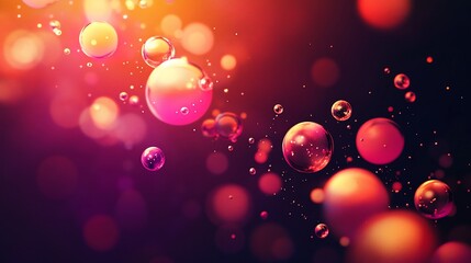 Wall Mural - abstract background with colorful floating bubbles.