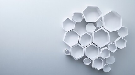 Wall Mural - white honeycomb 3d pattern on a white background.