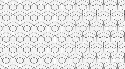 Pattern design with geometric vector shape | Hexagonal shape pattern background design | Seamless pattern design with line and hexagonal shape