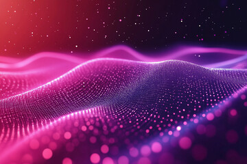 Wall Mural - digital cyberspace with particles and digital data network connections concept