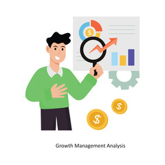 Growth Management Analysis concept vector illustration. Product Management isolated On white Background.                      
