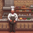 © GlideStock - Pixel art chef showcasing culinary skills